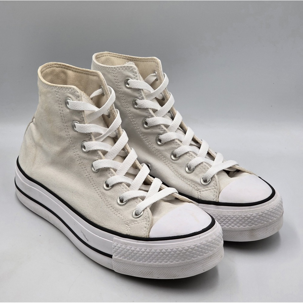 Converse Chuck Taylor Lift Platform High Top White Black Womens 8 Sneakers 56084